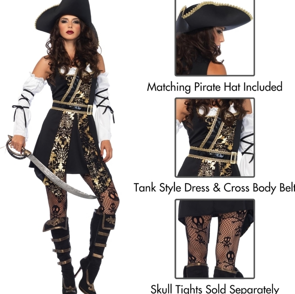 Leg Avenue Women's Black Sea Buccaneer Sexy Pirate Costume